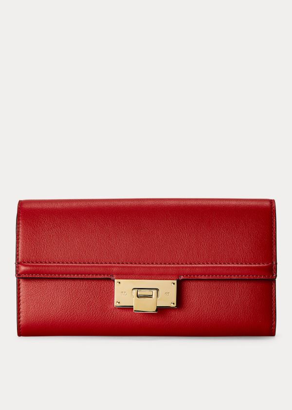 Women's Ralph Lauren Calfskin Hinge-Lock Wallet | 637985GUO